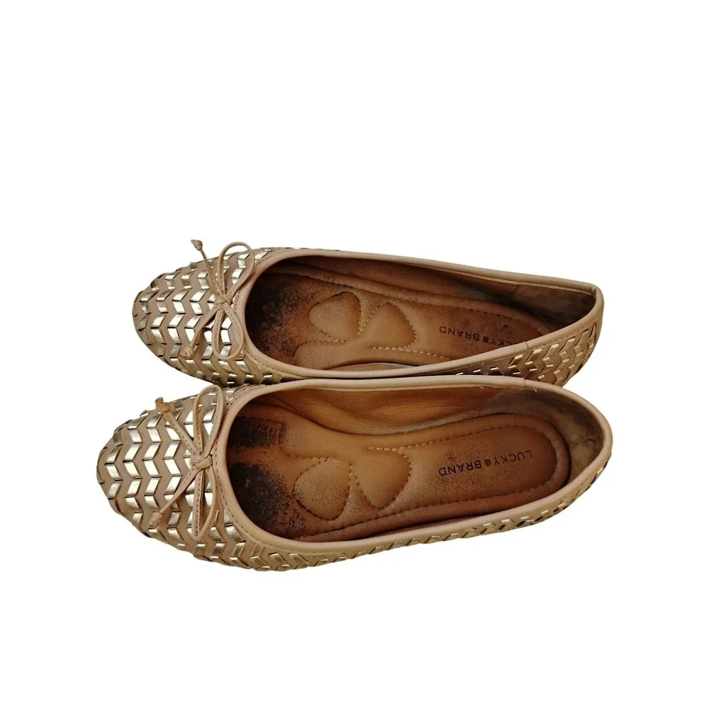 Lucky Brand Sargena Chevron Woven Ballet Flats Size 8
